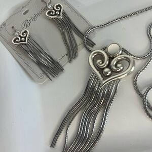 Brighton Silver Heart Necklace with Tassels